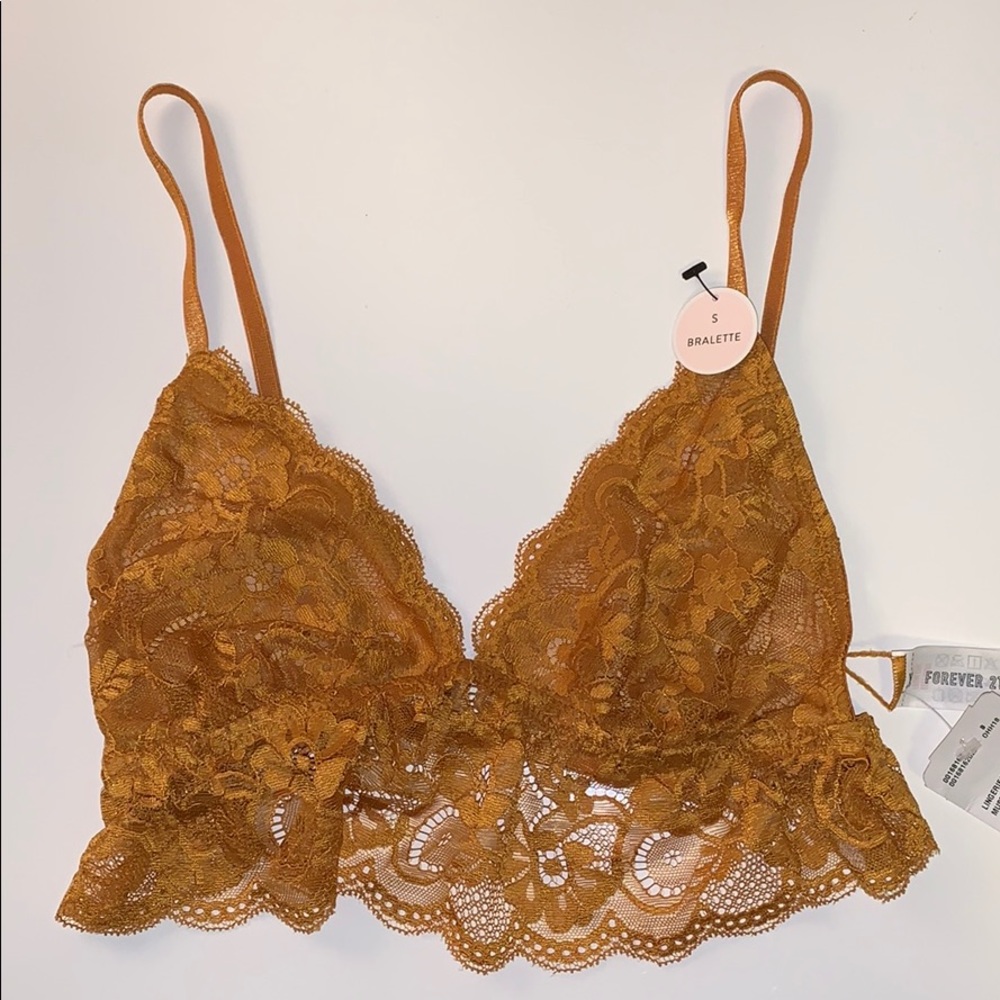 Brand new-Forever 21 Mustard-colored Lace Bralette